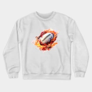 Flamming Rugby Ball Crewneck Sweatshirt